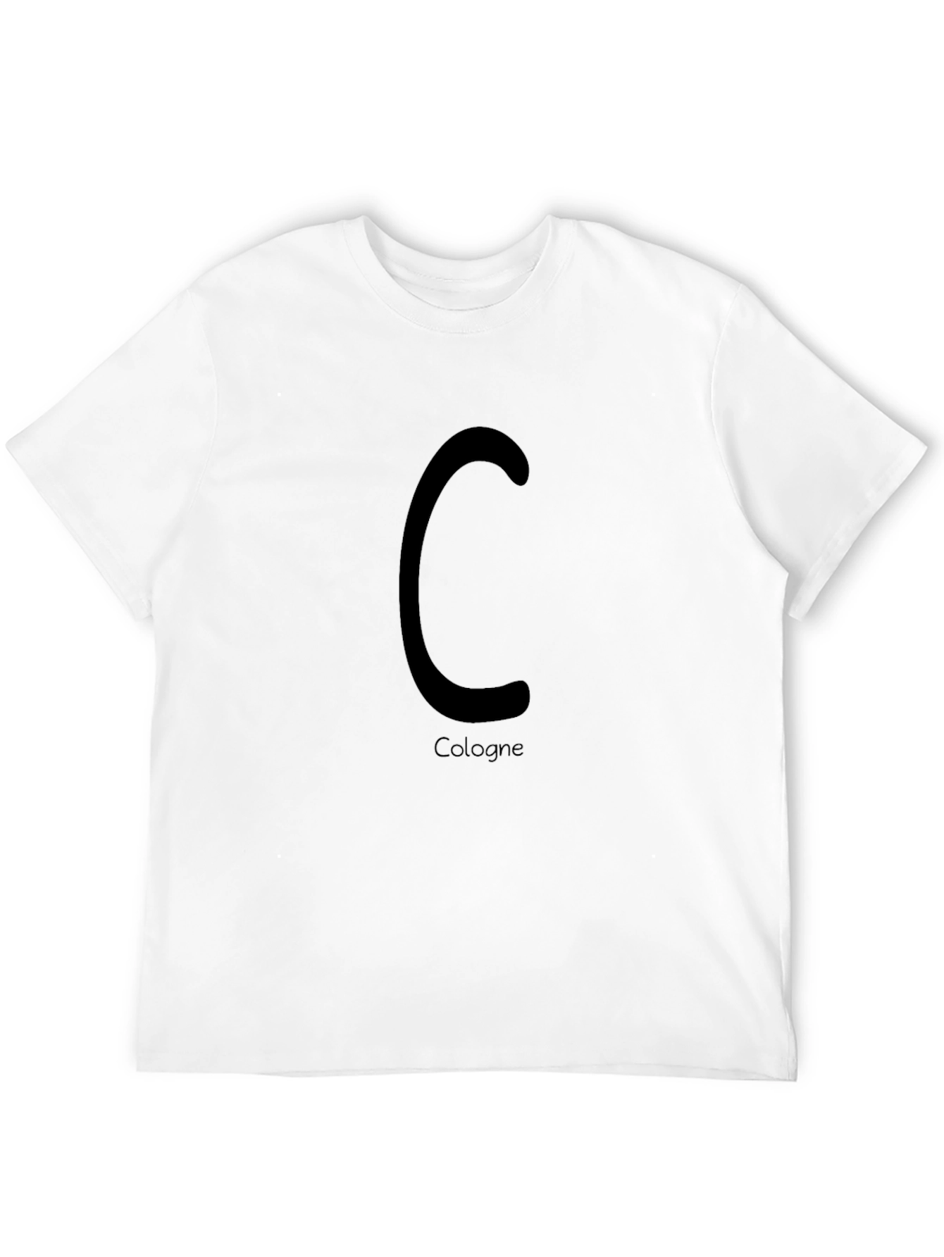 Cologne C Letter T-Shirt - Black Graphic Tee