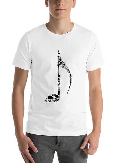 Skull Grim Reaper Music Note Black T-Shirt