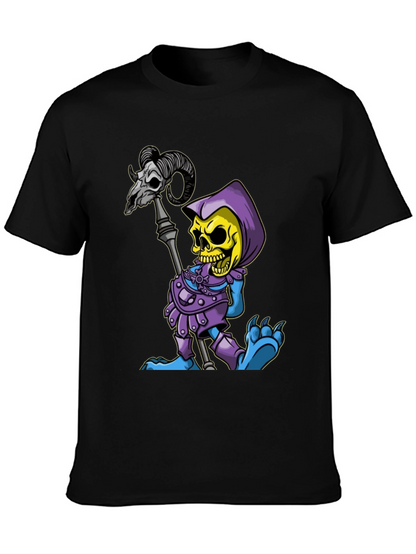 Skeletor Cartoon Graphic Black T-Shirt