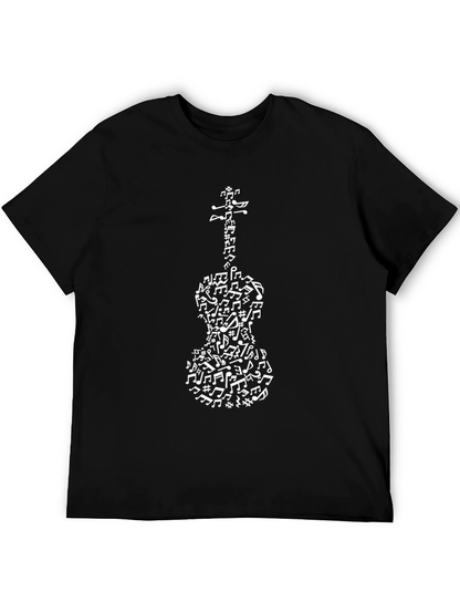 Musical Notes Violin T-Shirt - Black
