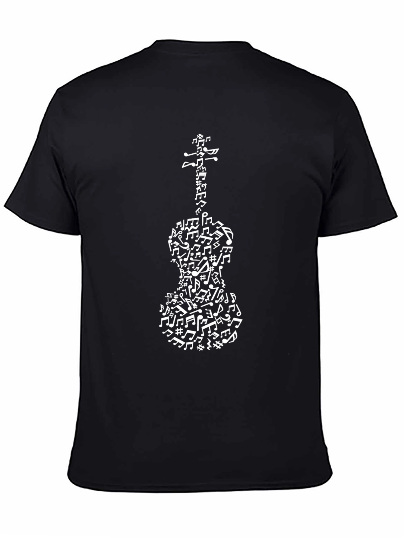 Musical Notes Violin T-Shirt - Black