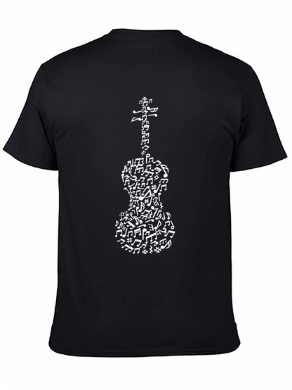 Musical Notes Violin T-Shirt - Black