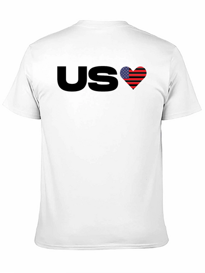 US Flag Heart Graphic T-Shirt