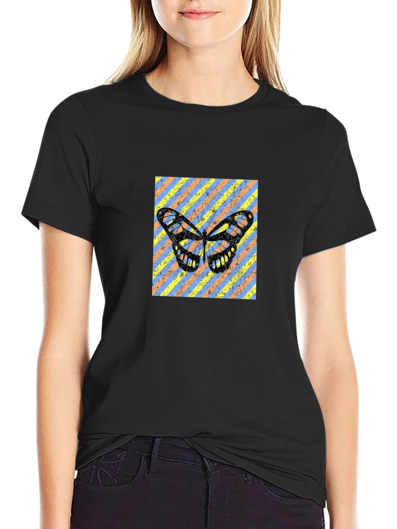 Butterfly Graphic Black Tee