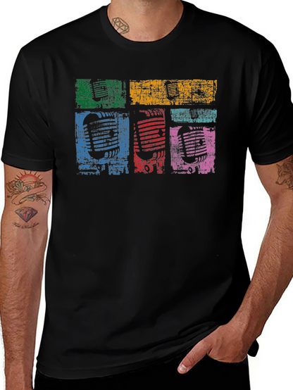 Retro Microphone Graphic T-Shirt