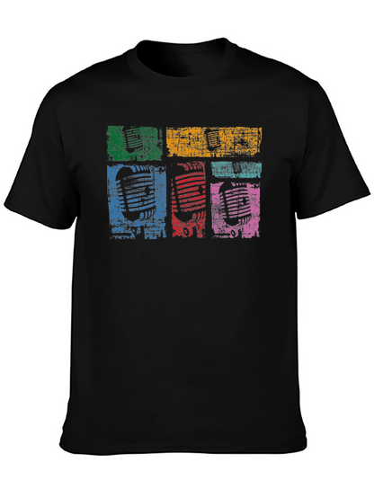 Retro Microphone Graphic T-Shirt