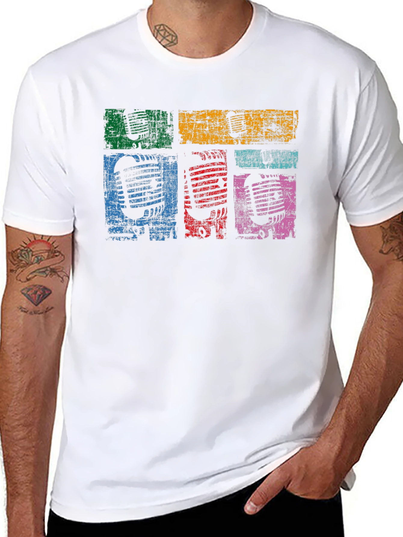Retro Microphone Graphic T-Shirt