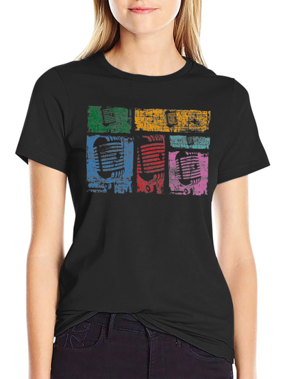 Retro Microphone Graphic T-Shirt