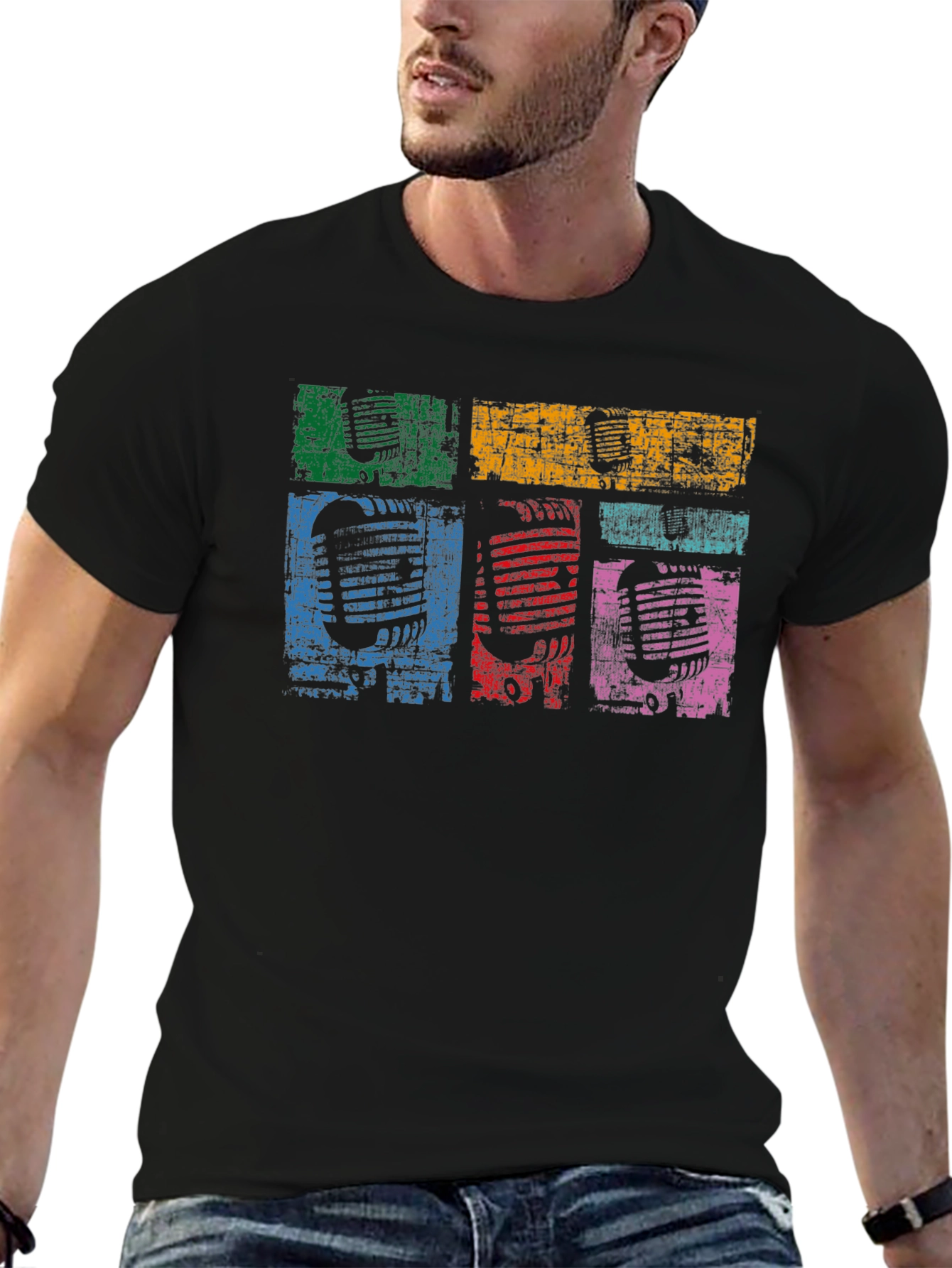Retro Microphone Graphic T-Shirt