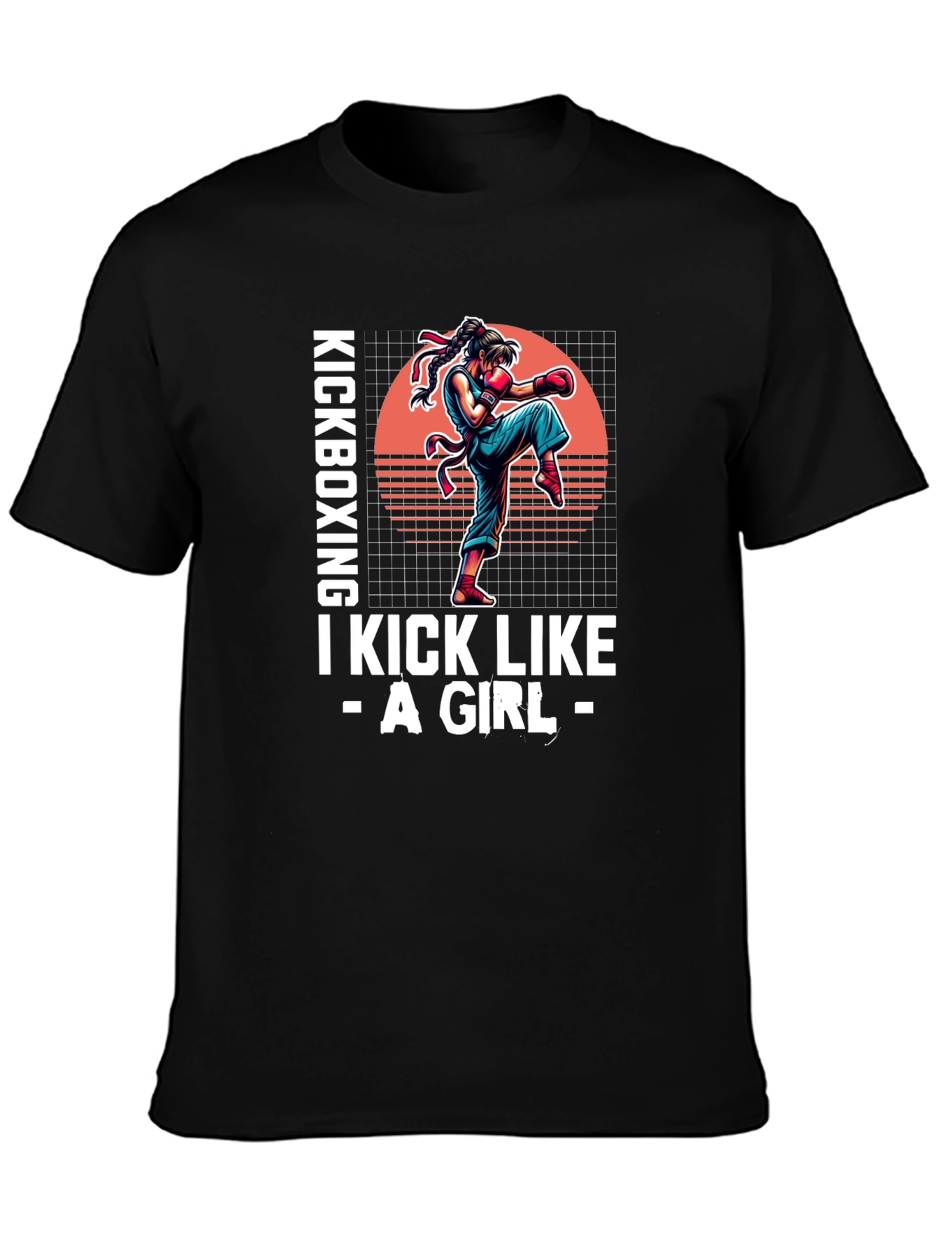 Kickboxing Girl Graphic T-Shirt - Martial Arts Apparel