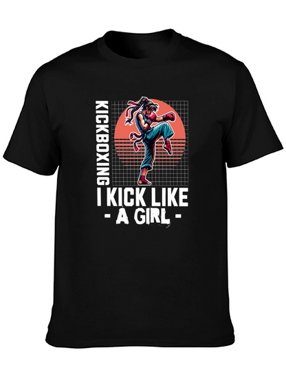 Kickboxing Girl Graphic T-Shirt - Martial Arts Apparel