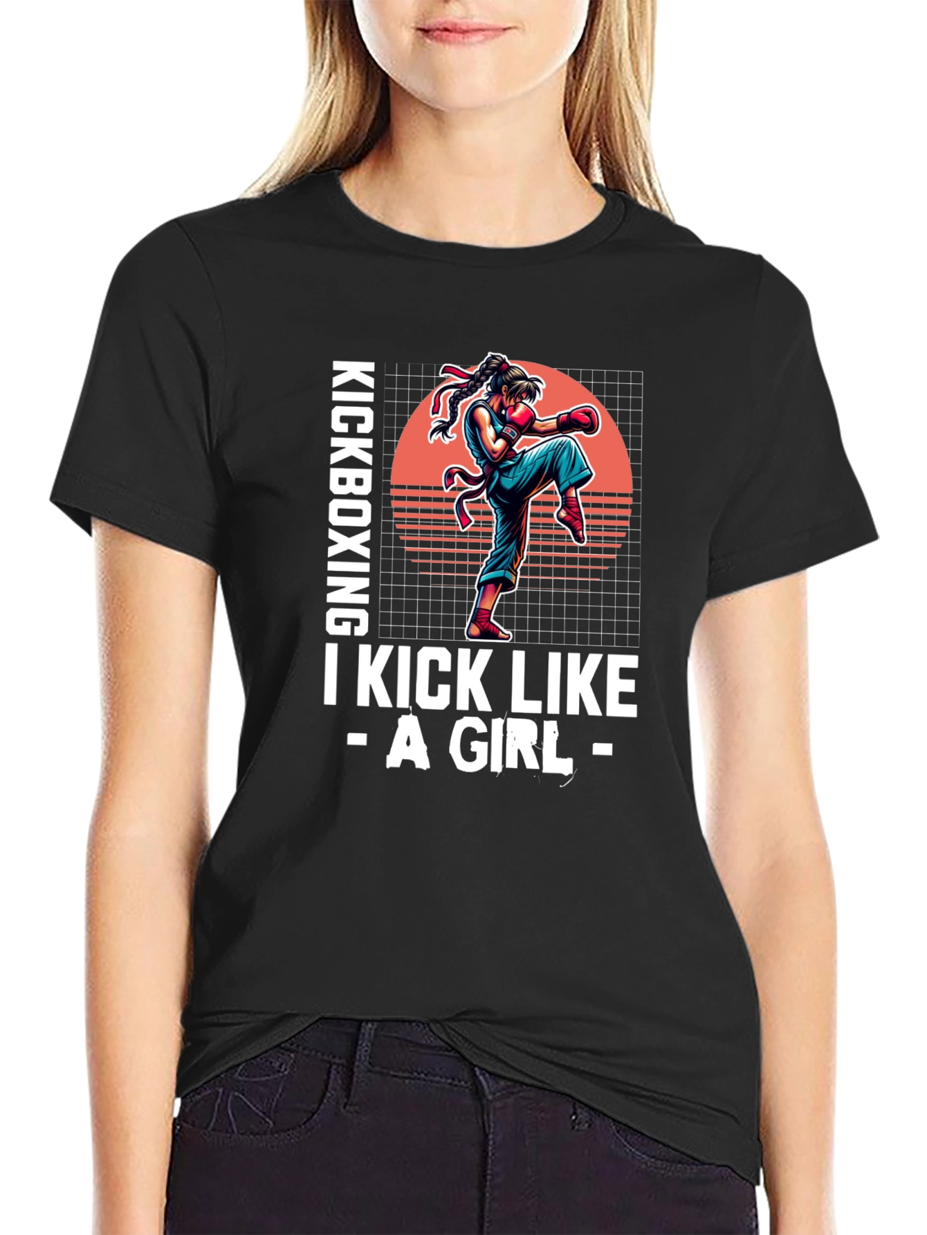 Kickboxing Girl Graphic T-Shirt - Martial Arts Apparel