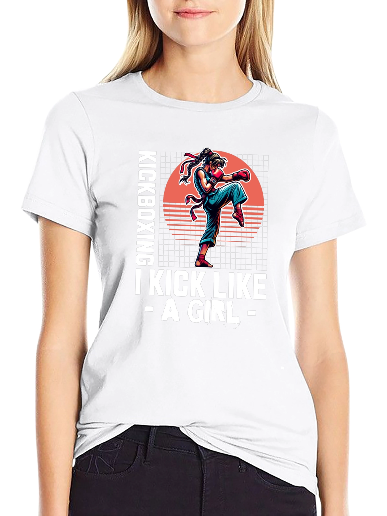 Kickboxing Girl Graphic T-Shirt - Martial Arts Apparel