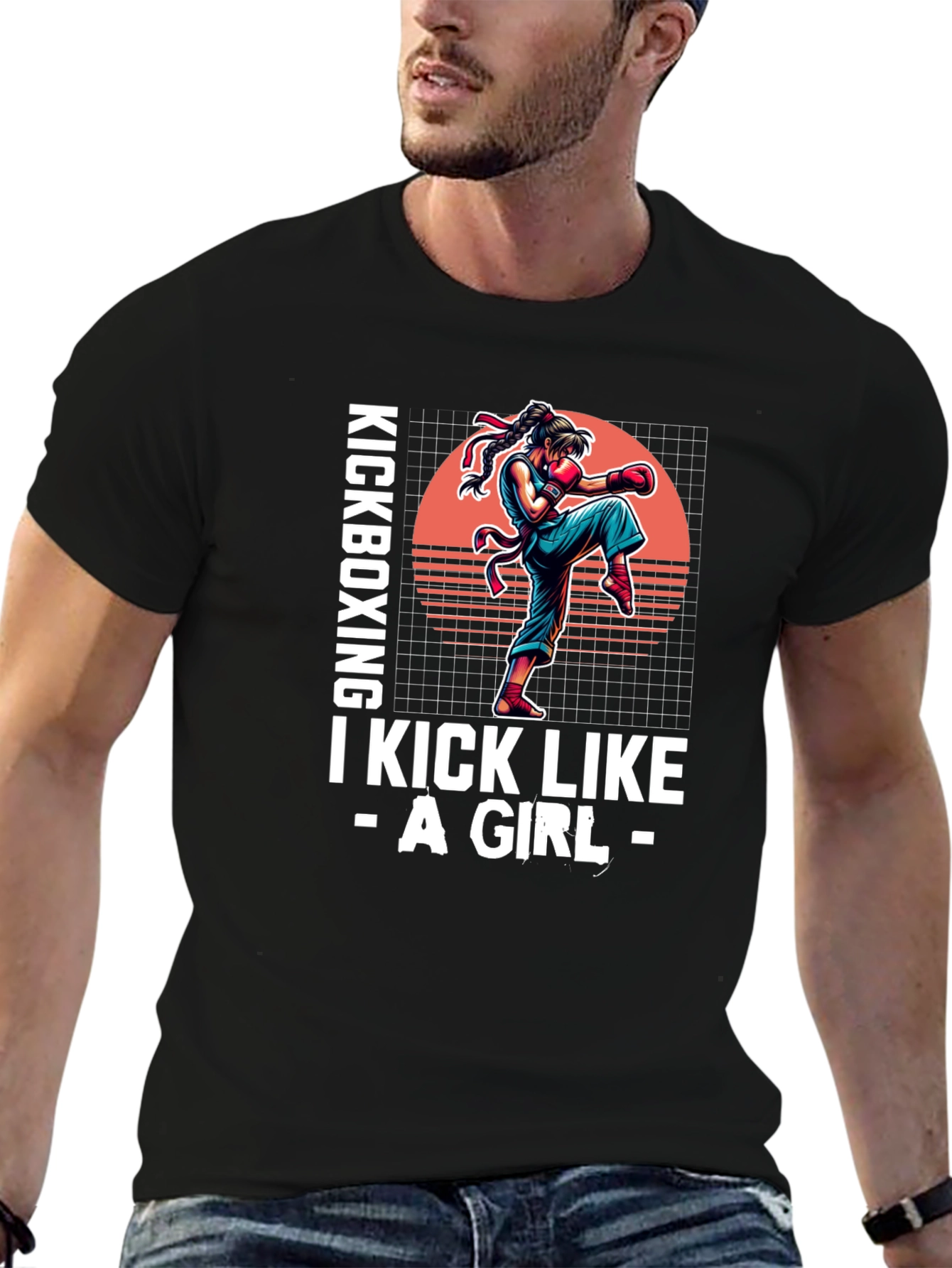 Kickboxing Girl Graphic T-Shirt - Martial Arts Apparel