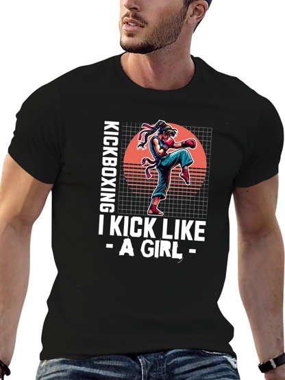 Kickboxing Girl Graphic T-Shirt - Martial Arts Apparel
