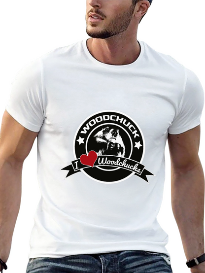 I Heart Woodchucks Mens Black T-Shirt