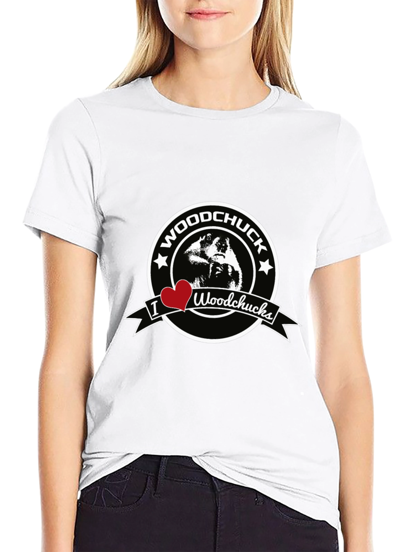 I Heart Woodchucks Mens Black T-Shirt