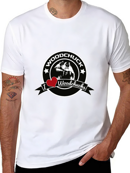 I Heart Woodchucks Mens Black T-Shirt