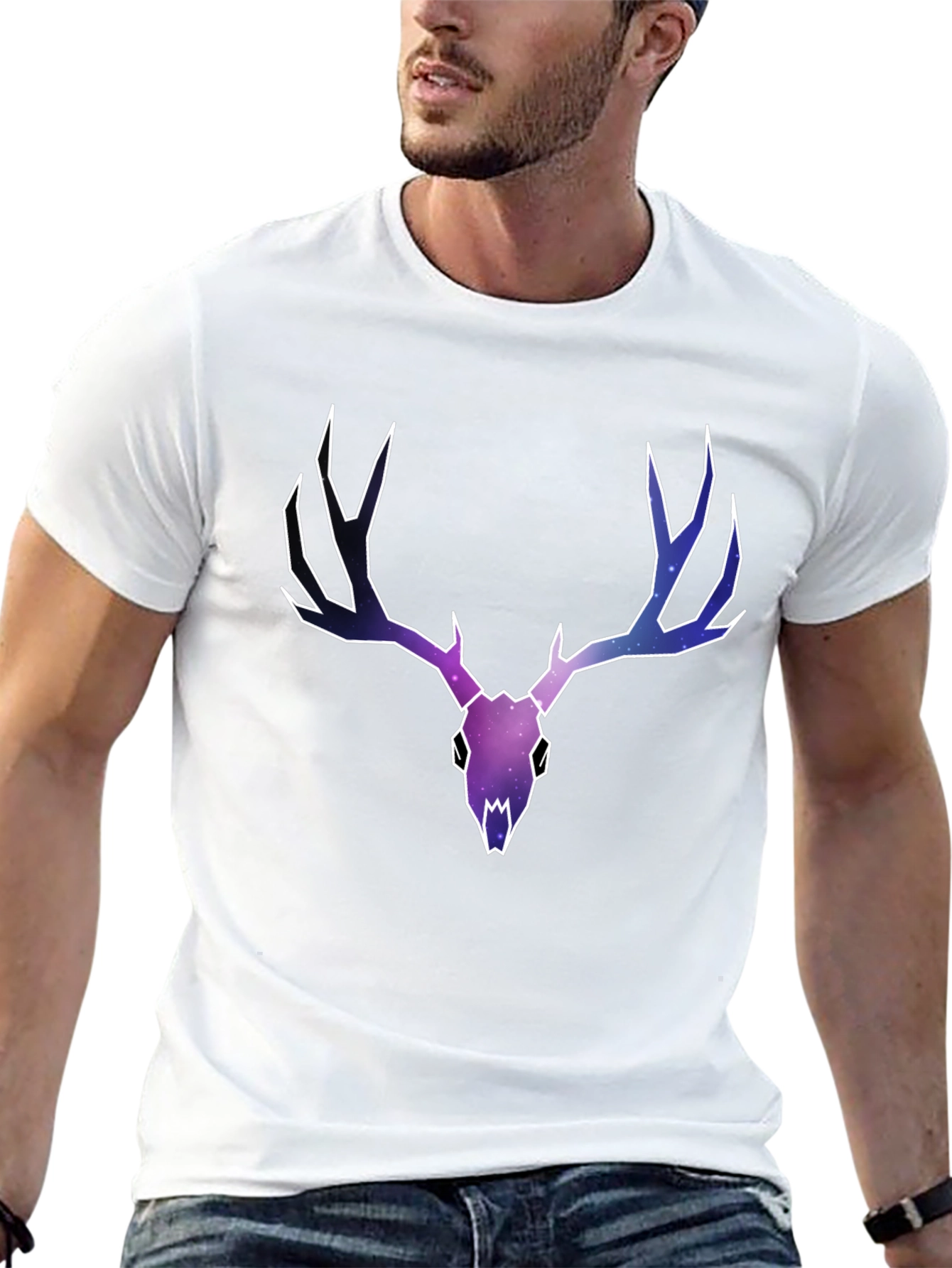 Cosmic Deer Skull Graphic Tee