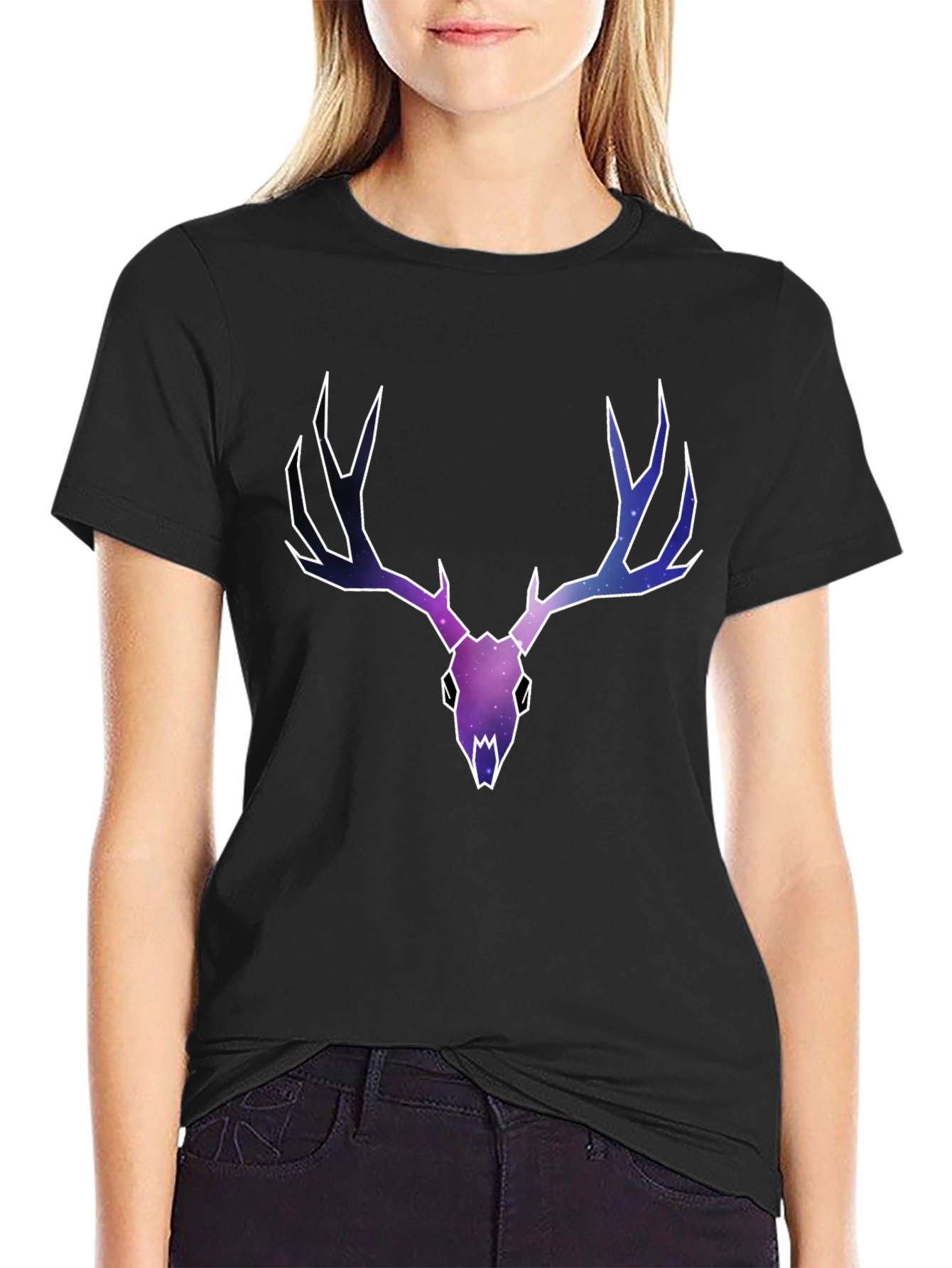 Cosmic Deer Skull Graphic Tee