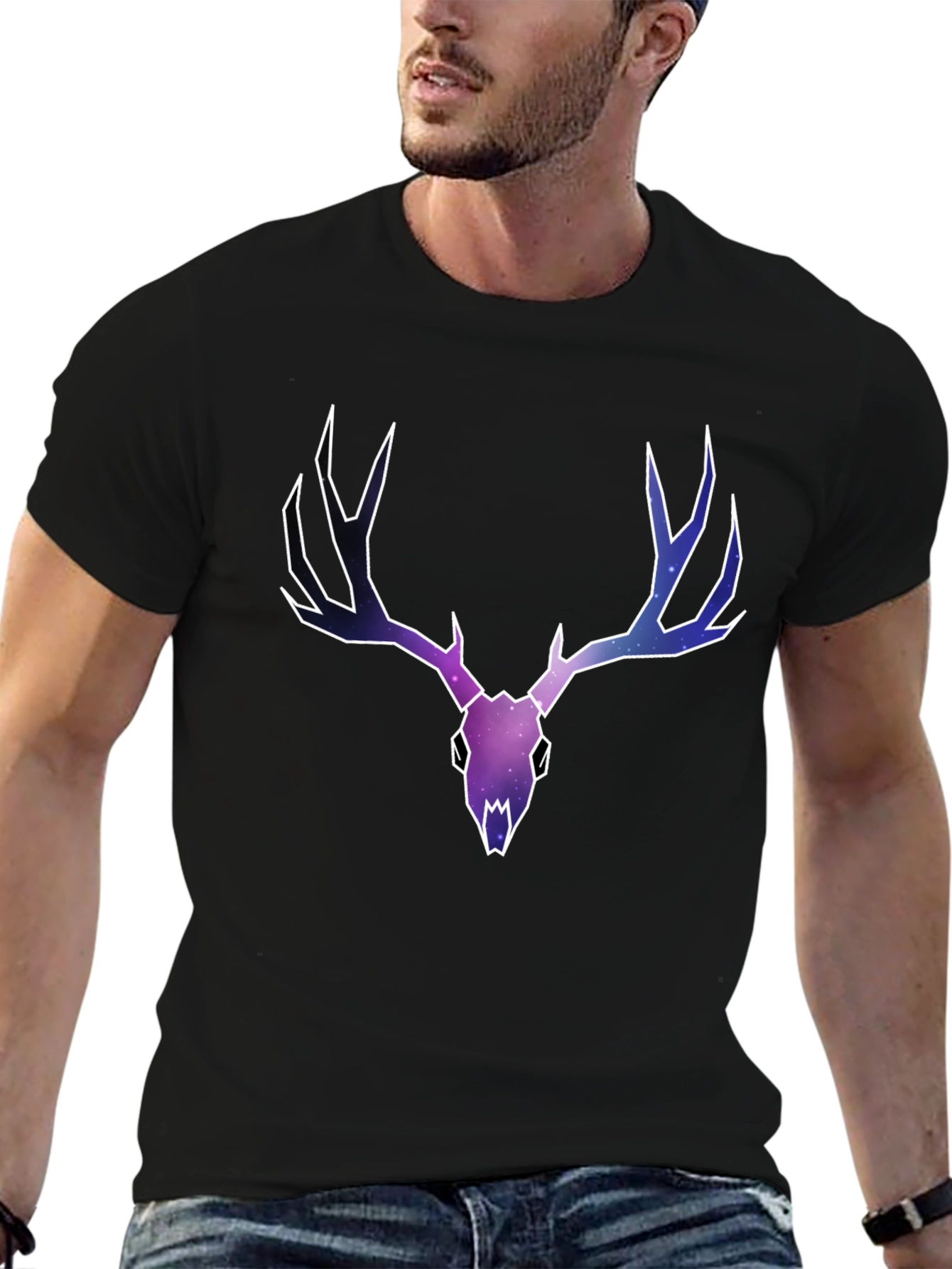 Cosmic Deer Skull Graphic Tee