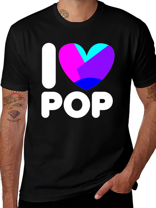 I Heart Pop Graphic T-Shirt - Black Cotton Blend Tee