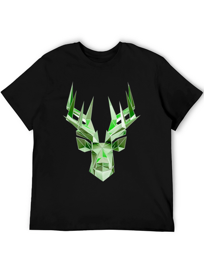 Geometric Deer Graphic T-Shirt - Modern Style