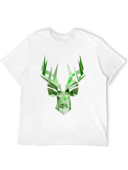 Geometric Deer Graphic T-Shirt - Modern Style