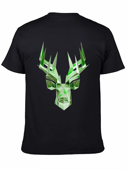 Geometric Deer Graphic T-Shirt - Modern Style