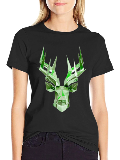 Geometric Deer Graphic T-Shirt - Modern Style