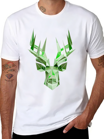 Geometric Deer Graphic T-Shirt - Modern Style