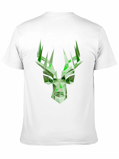 Geometric Deer Graphic T-Shirt - Modern Style