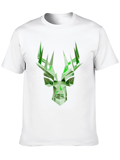 Geometric Deer Graphic T-Shirt - Modern Style