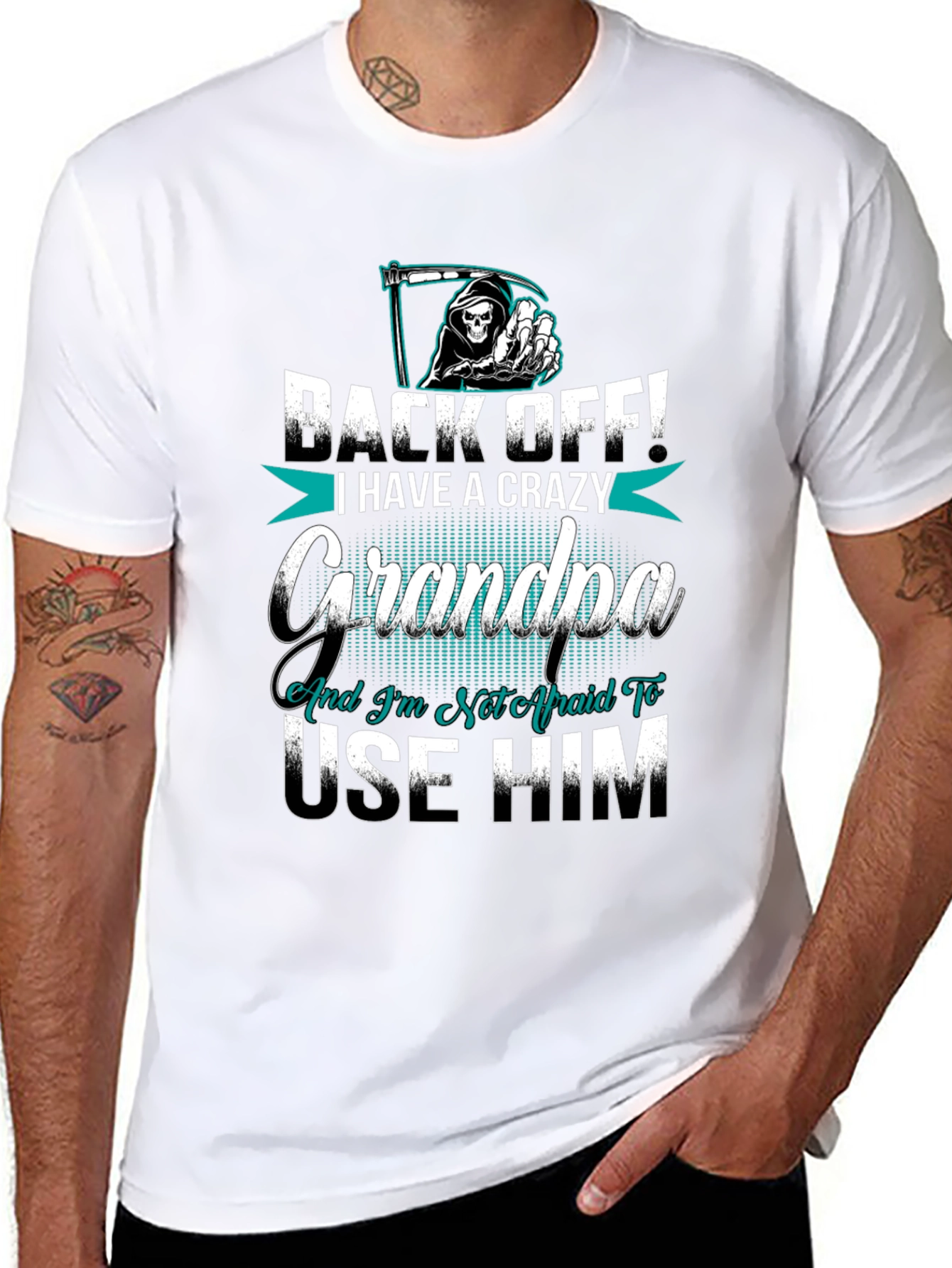 Crazy Grandpa T-Shirt - Back Off!