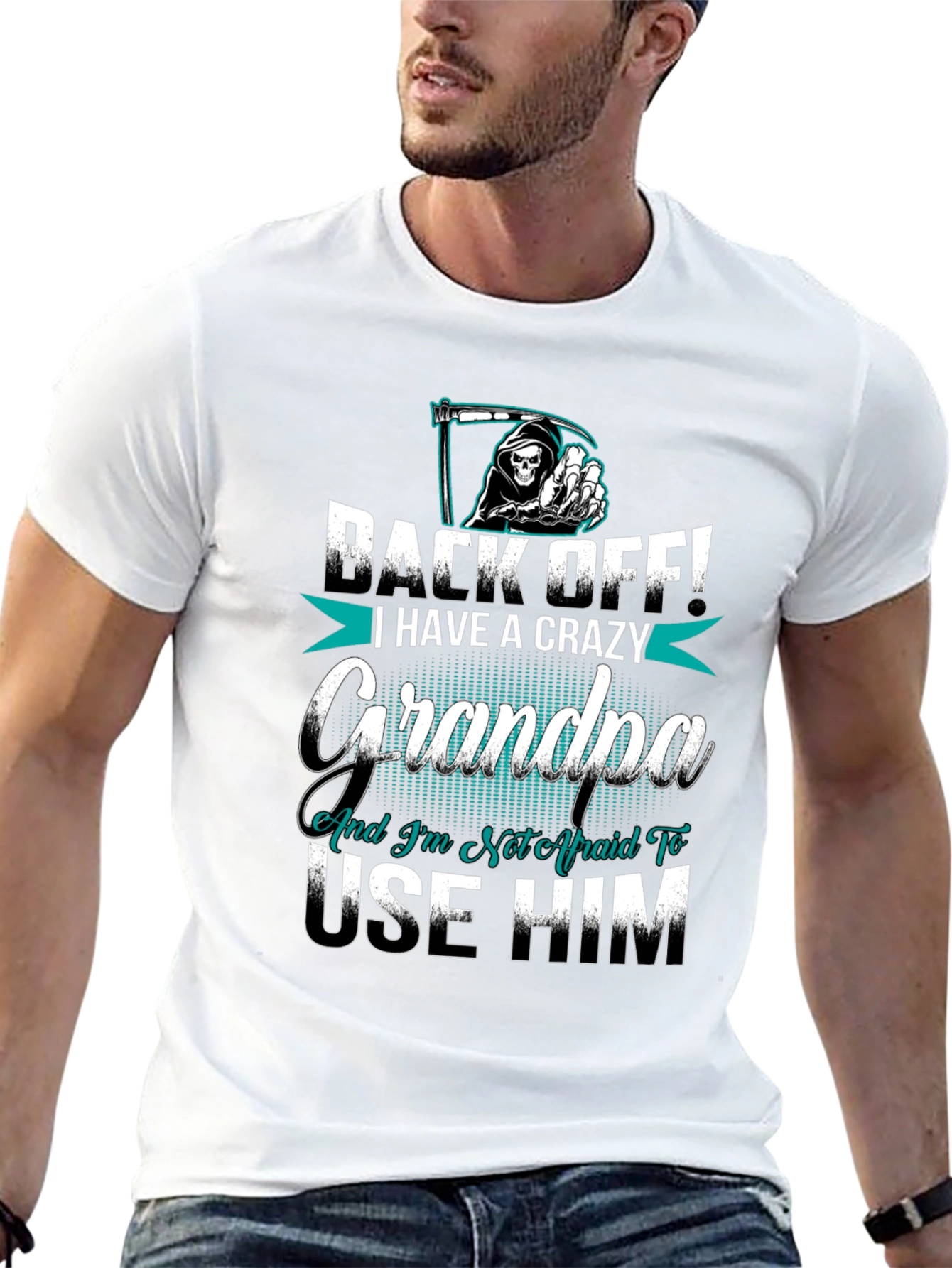 Crazy Grandpa T-Shirt - Back Off!