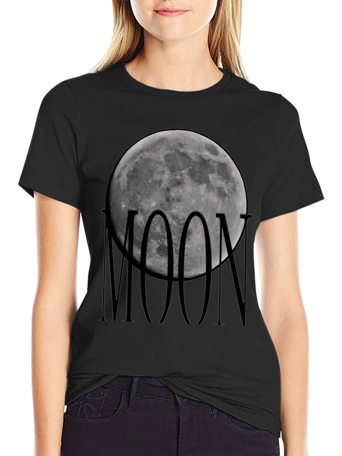 Moon Graphic Black T-Shirt - Celestial Style