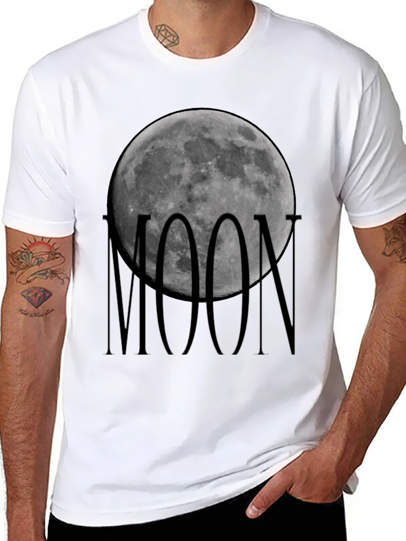 Moon Graphic Black T-Shirt - Celestial Style