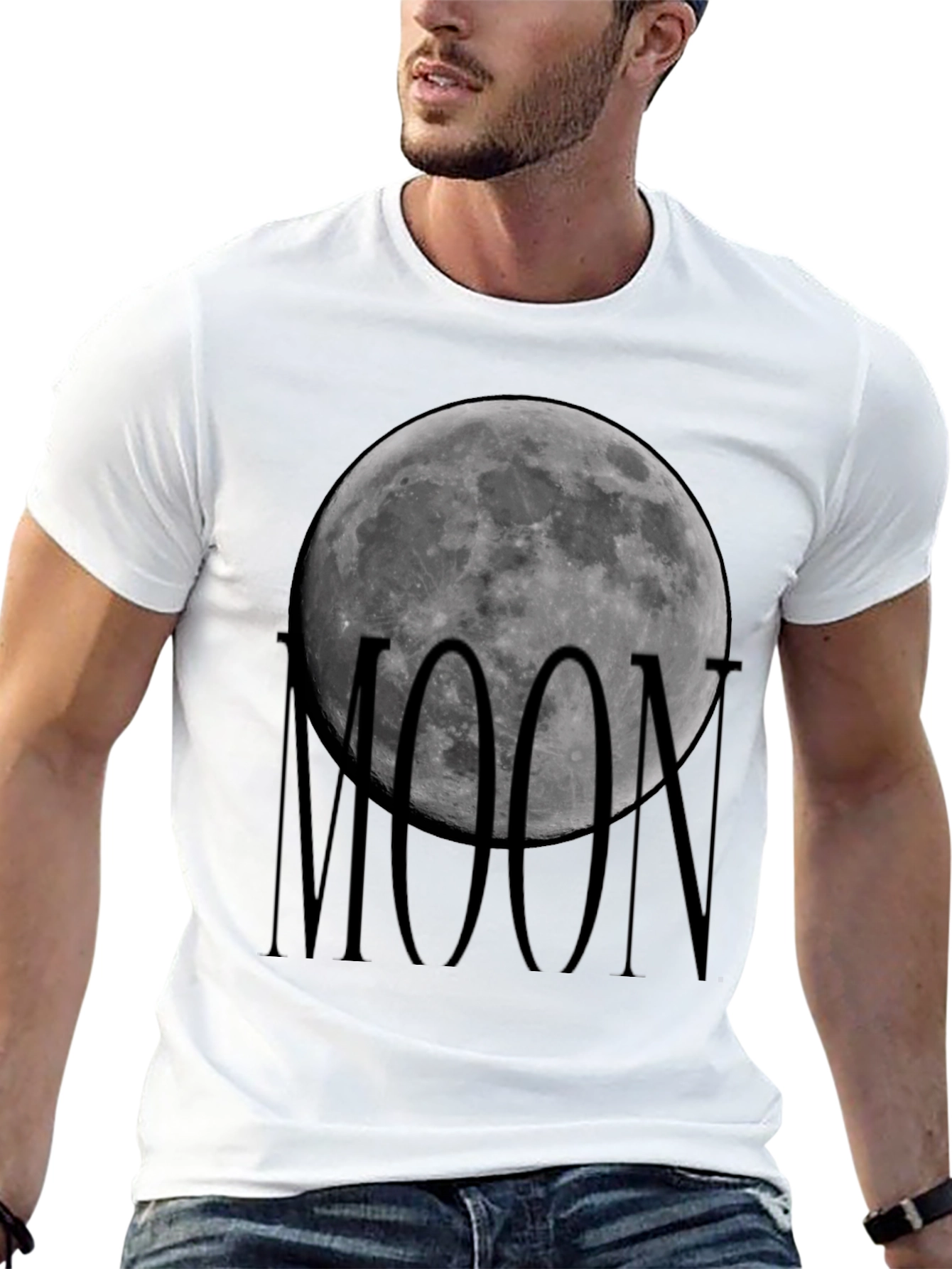 Moon Graphic Black T-Shirt - Celestial Style