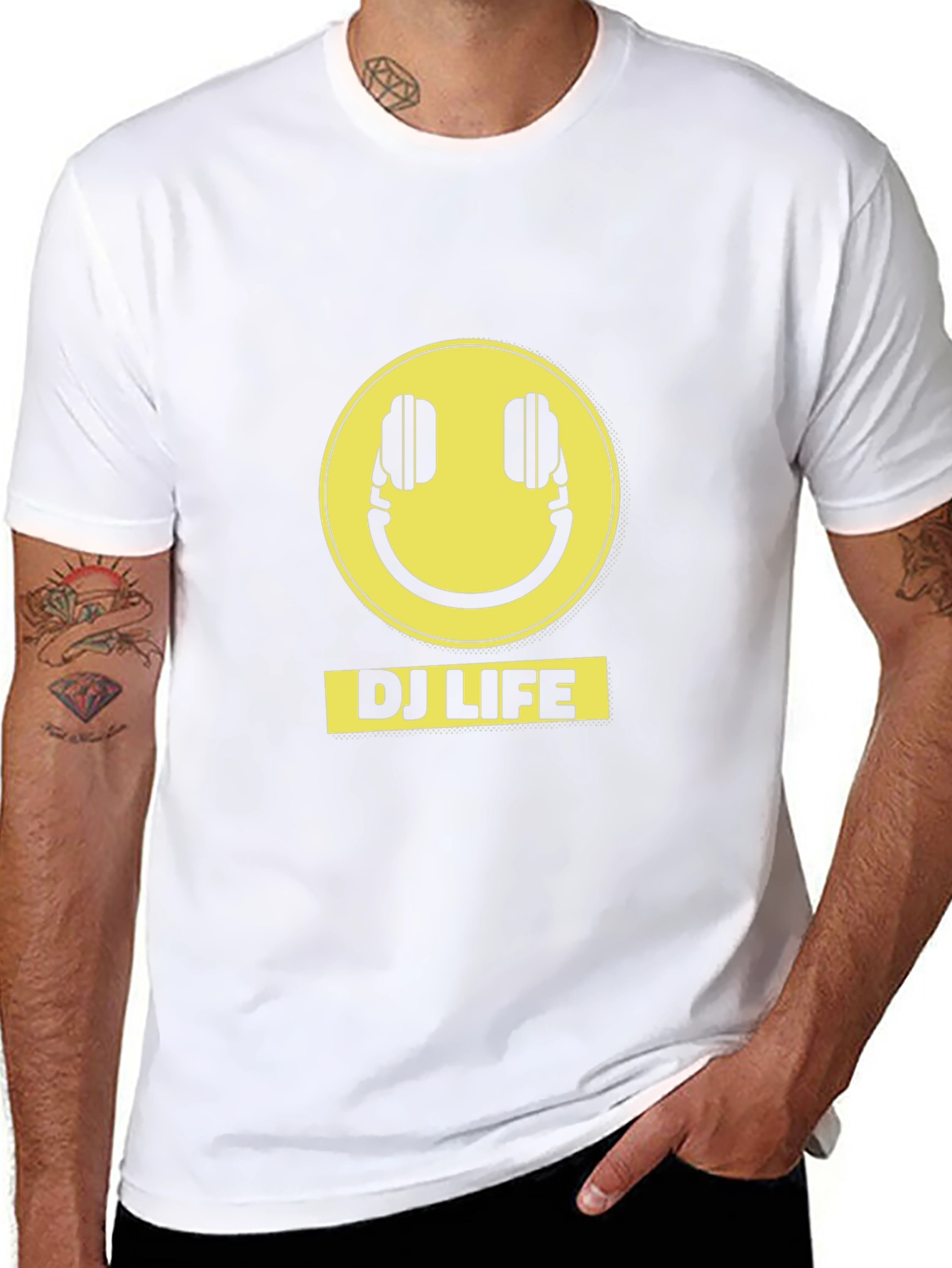 DJ Life Black T-Shirt with Yellow Graphic