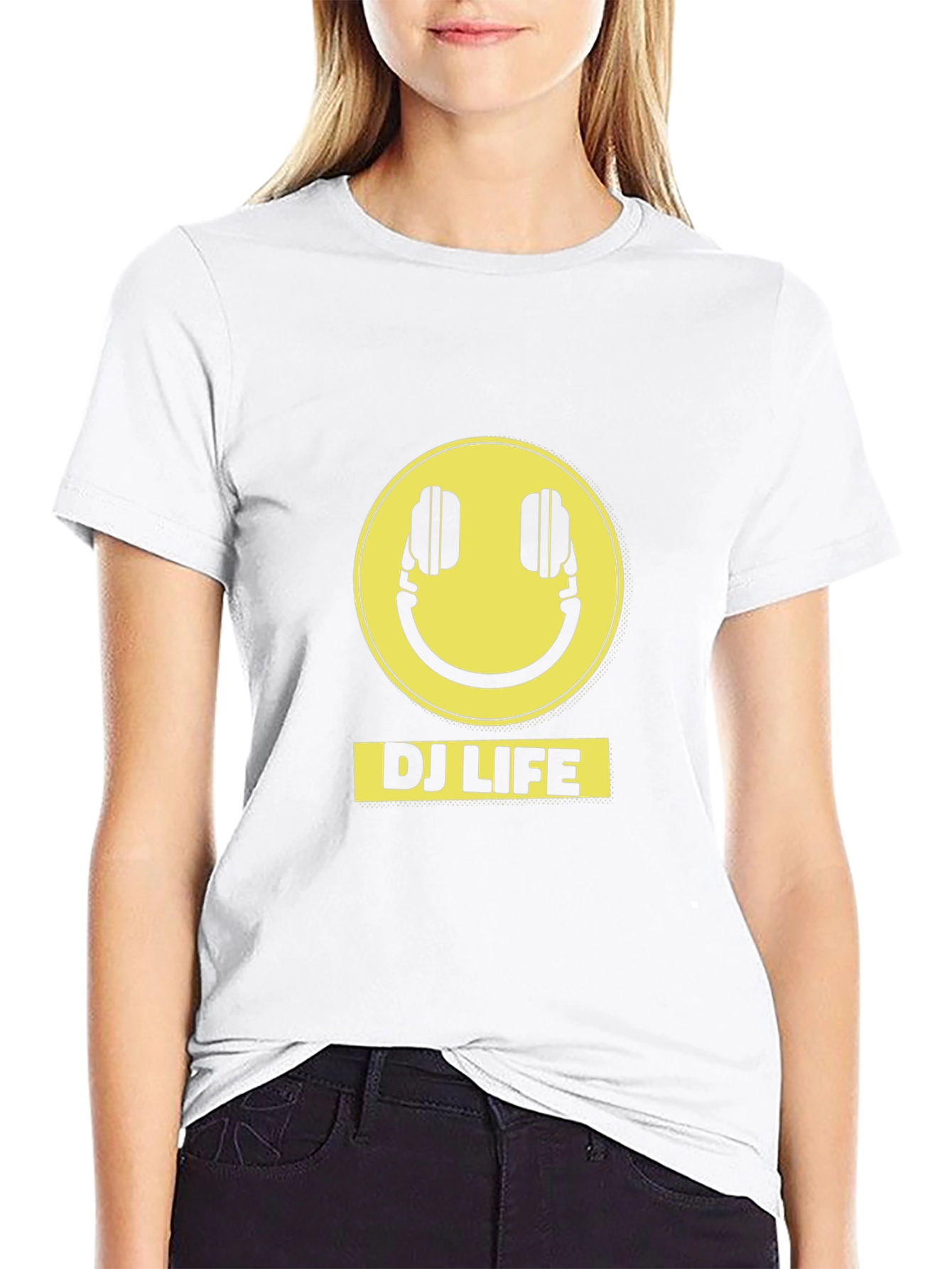DJ Life Black T-Shirt with Yellow Graphic