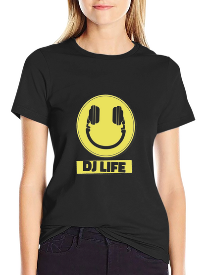 DJ Life Black T-Shirt with Yellow Graphic
