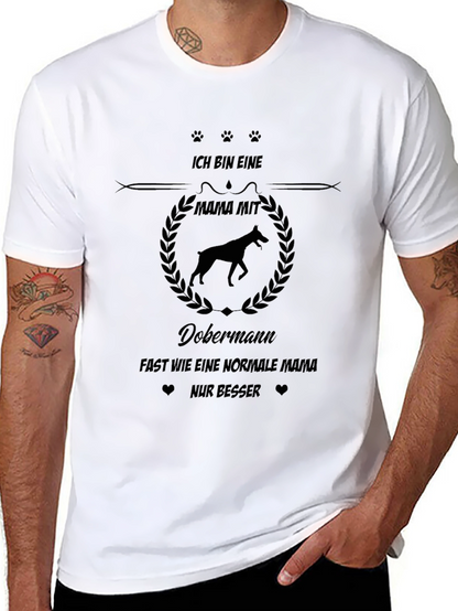 Doberman Mama Black T-Shirt