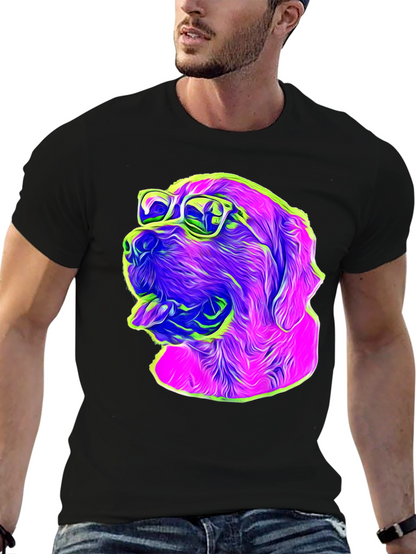 Cool Dog Graphic T-Shirt - Fun Neon Design