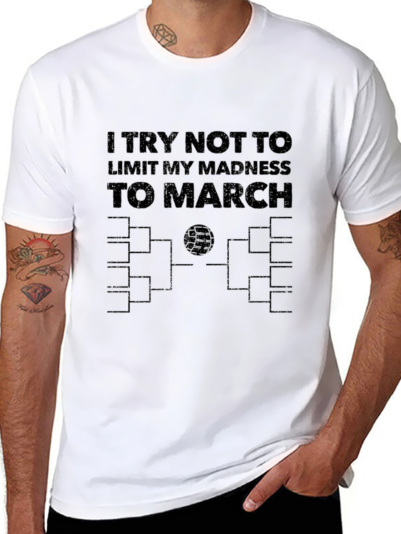March Madness All Year Mens Black Tee
