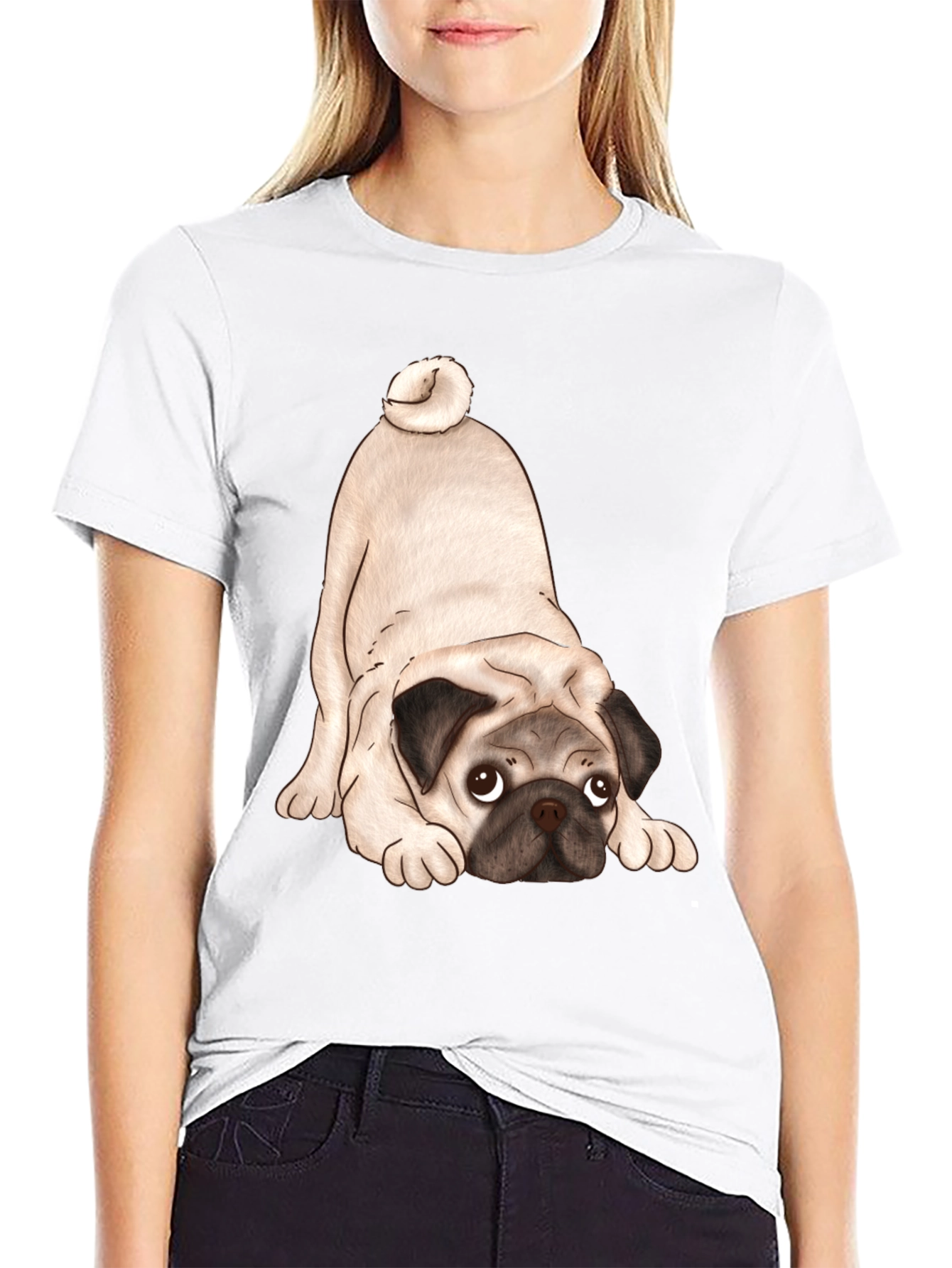 Cute Pug T-Shirt - Black Graphic Tee