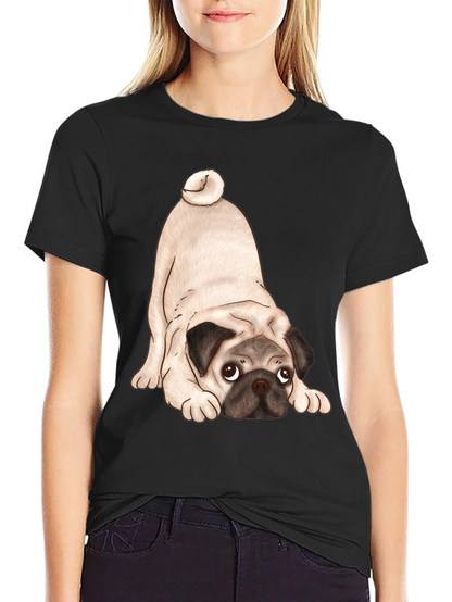Cute Pug T-Shirt - Black Graphic Tee