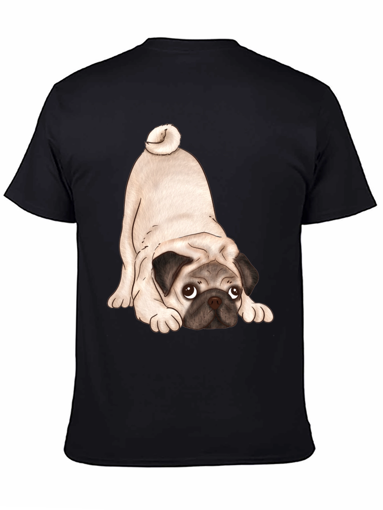 Cute Pug T-Shirt - Black Graphic Tee