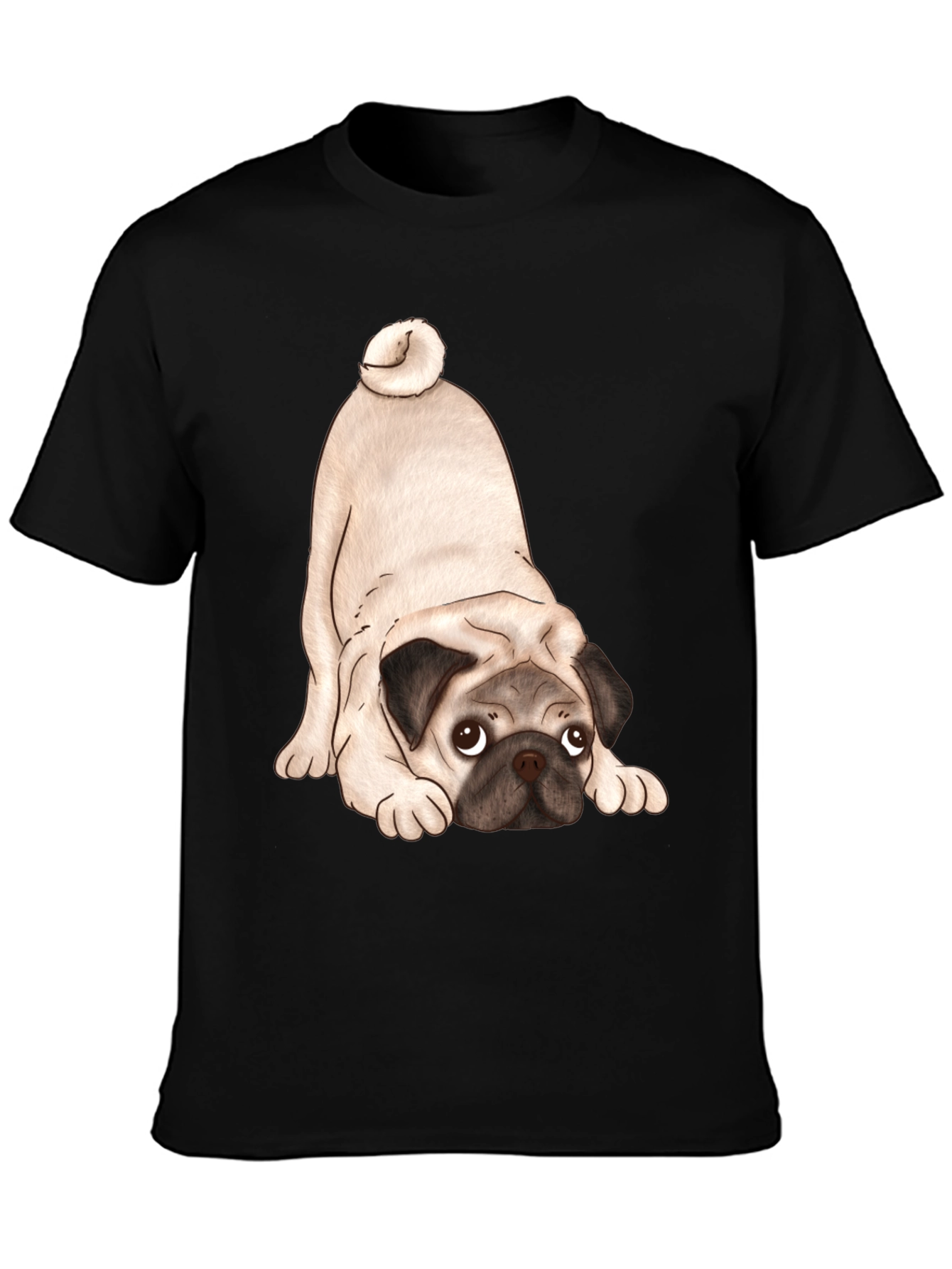 Cute Pug T-Shirt - Black Graphic Tee