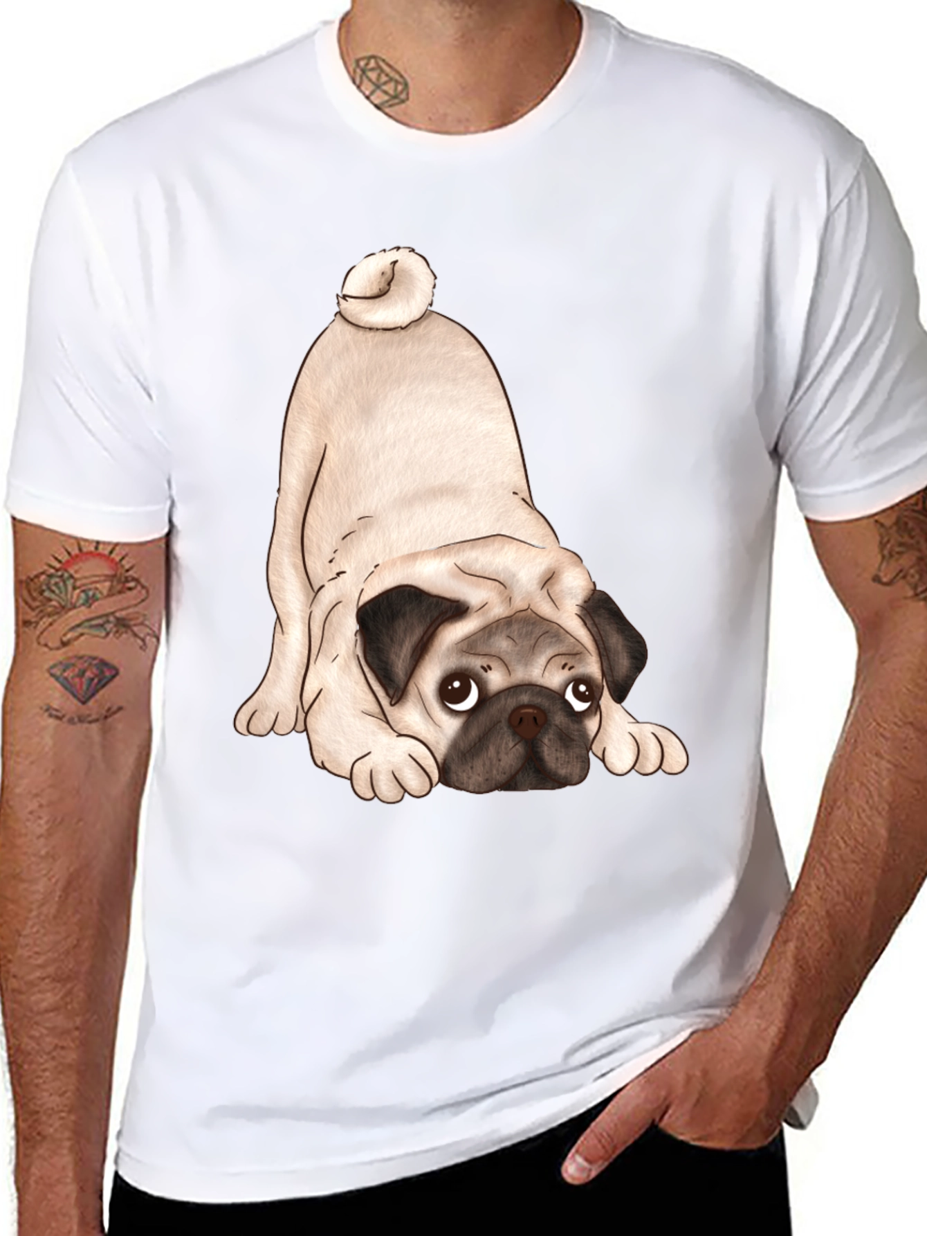 Cute Pug T-Shirt - Black Graphic Tee