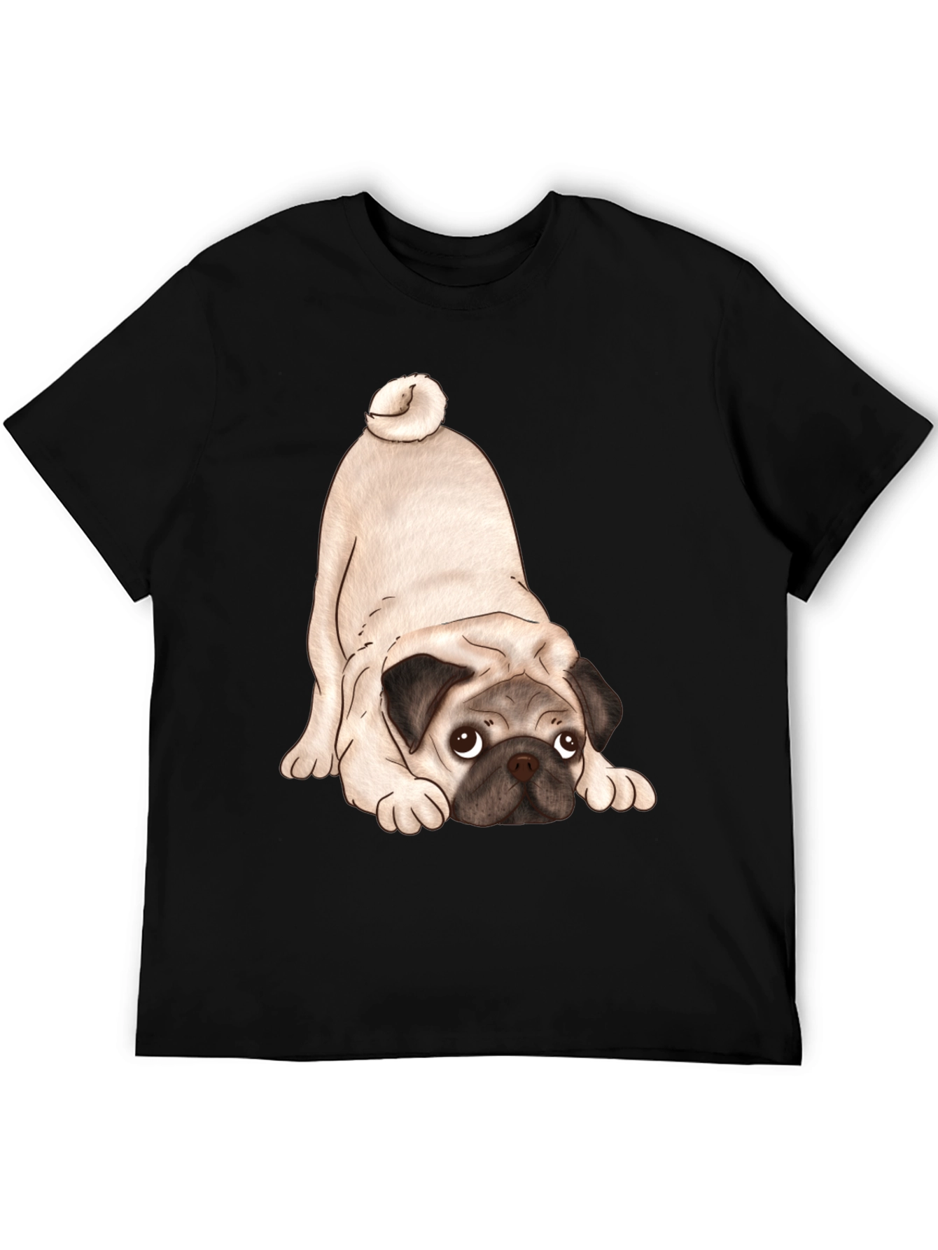 Cute Pug T-Shirt - Black Graphic Tee